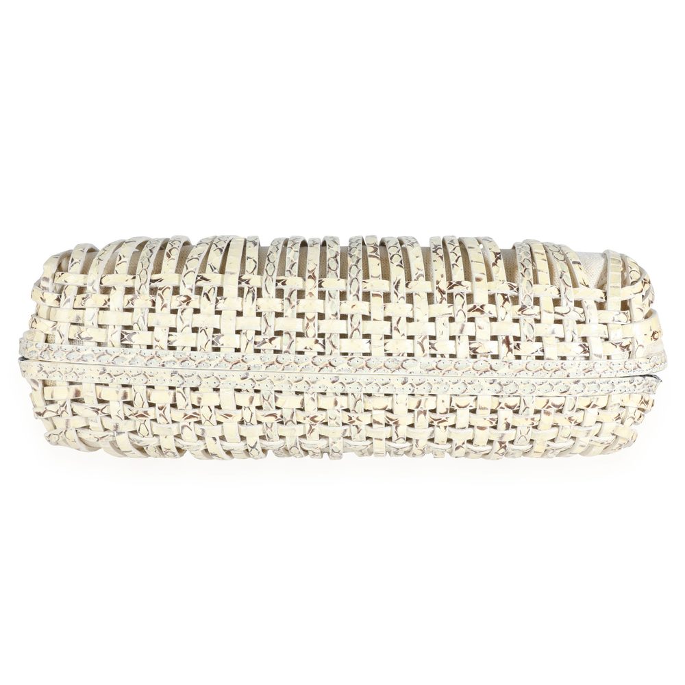 Nancy Gonzalez Black Croc & Python Woven Top Hand… - image 4